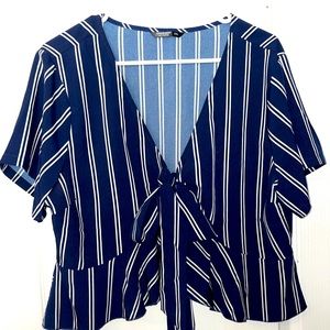 Striped Wrap Top